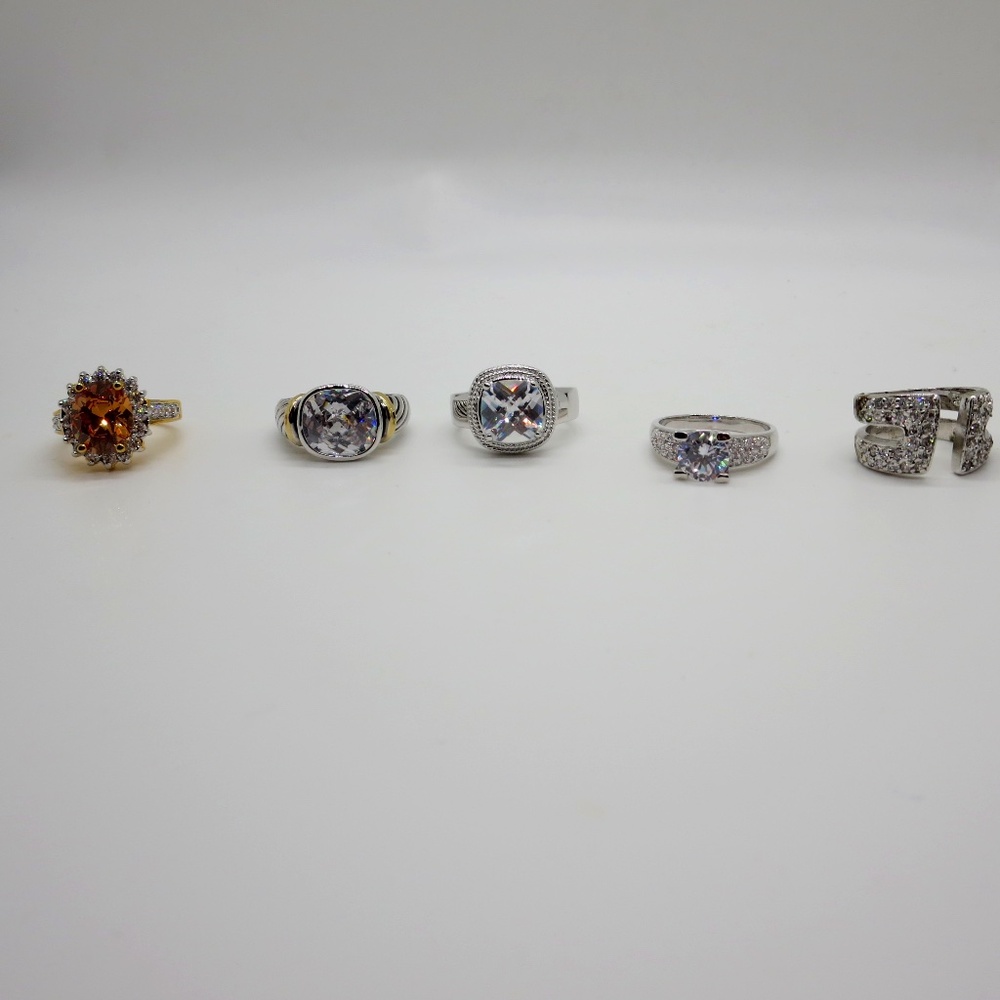 6 Beautiful NEW rings Fashion Costume Jewelry Lot RINGS Size 7-8